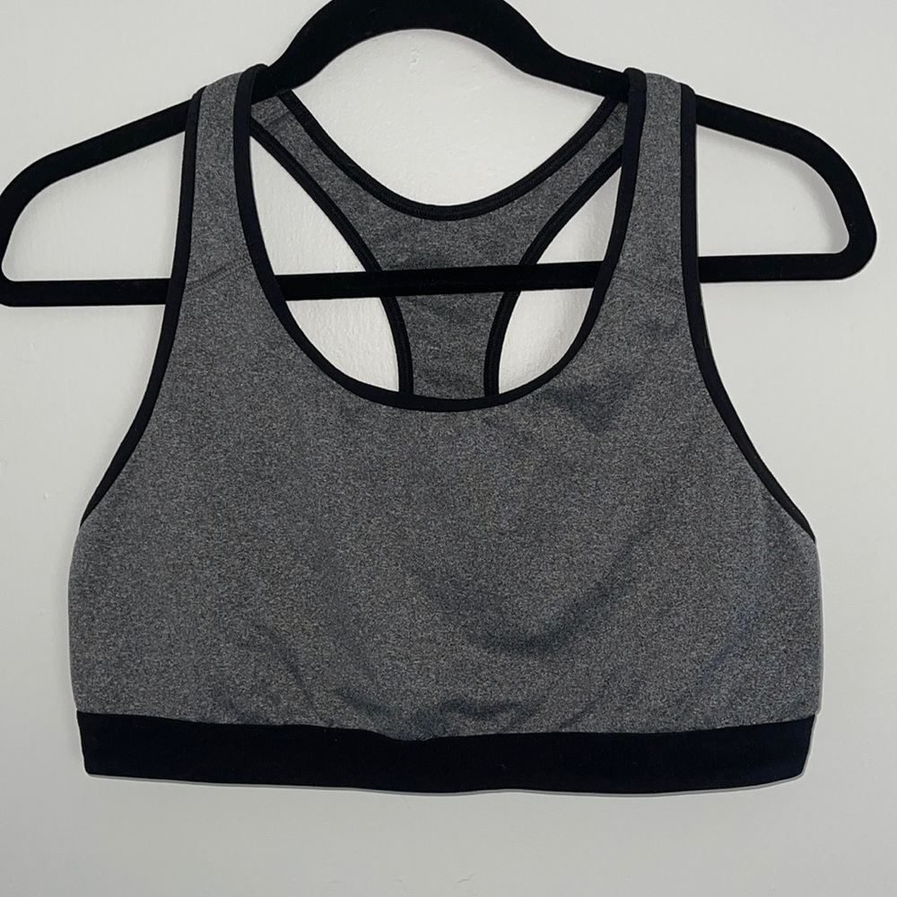 Gray and Black Old Navy Racer Back Sports Bra